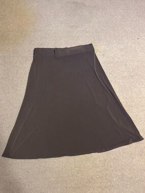 Women’s XL Petite Chocolate Brown Midi Skirt Sag Harbor Stretch